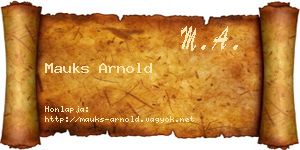 Mauks Arnold névjegykártya