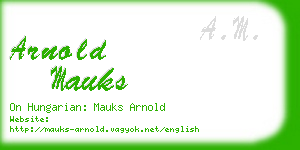 arnold mauks business card